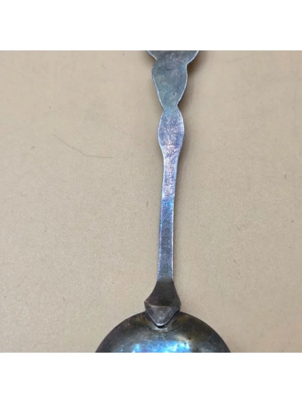 Holland Christmas 1972 Blue Enamel Village Gothic City Hall Rathaus Spoon